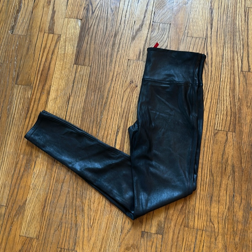 Spanx coated leggings